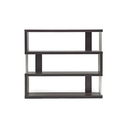 Baxton Studio Barnes Dark Brown Three-Shelf Modern Bookcase 88-4339